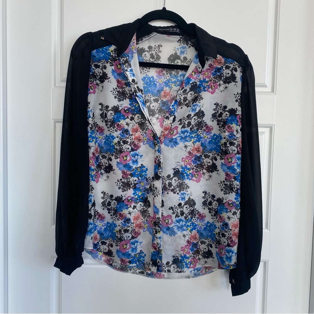 ATMOSPHERE- semi sheer floral blouse